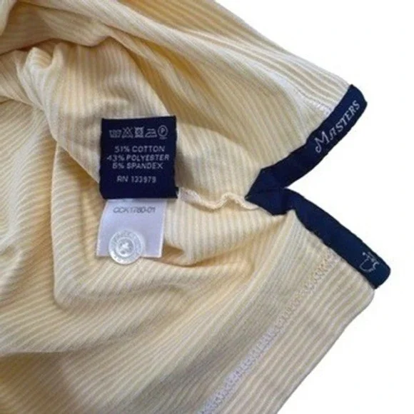 Masters Clubhouse Collection Polo Shirt Mens XXL Yellow Striped Golf CCK1780-01 - Picture 6 of 12